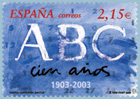 Correos presenta un sello que conmemora el centenario de "ABC"