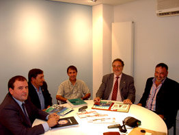Juan Ramón González, de Consulproyect; Juan Vicioso de Covepres, Jesús González y Manuel Soriano, de Covepres; junto a Pere Gayán, Presidente de la AEPG