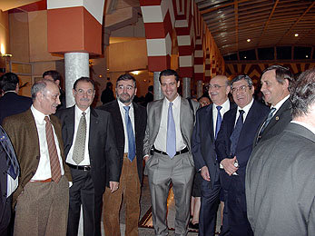 (De izda. a Dcha.) Pedro Collado,  de Barcelona; Enrique, representante de la AVPPM; Juan Delgado, de Vap Madrid; Juan Pablo Mateos, Director de Gaceta de Prensa; Juan Rubio, de Conadipe y Juan Vicioso, de Femcaprens