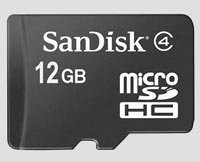 Memorias flash microSDHC de 12 gigas de San Disk