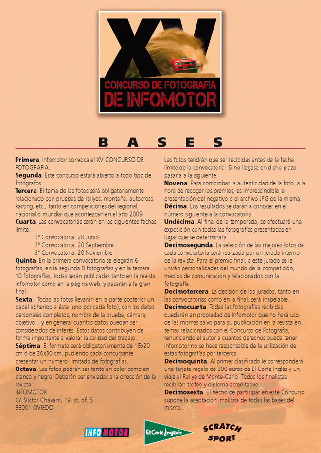 Segunda selección de finalistas del concurso de la revista Infomotor