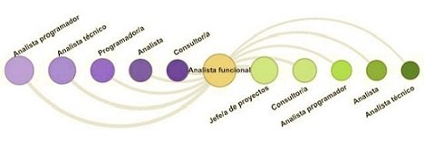 Ejemplo gráfico de la trayectoria laboral de un Analista