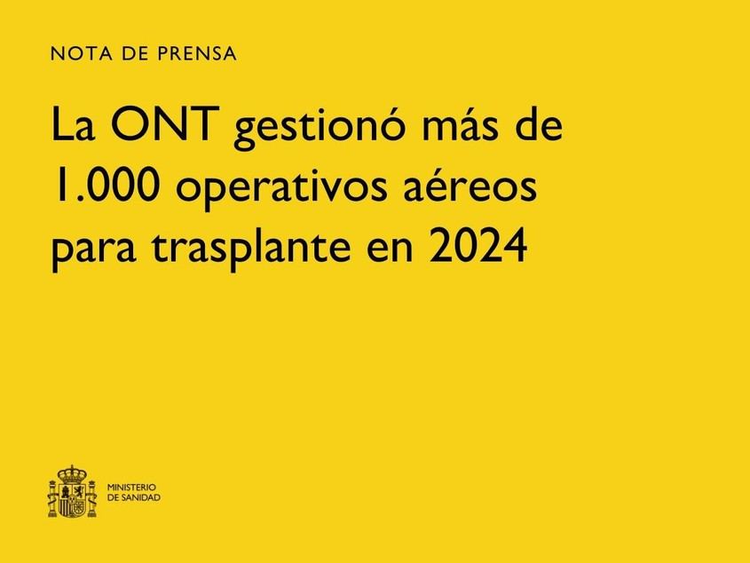 Más de 1.000 vuelos aéreos para trasplantes gestionados por la ONT en 2024