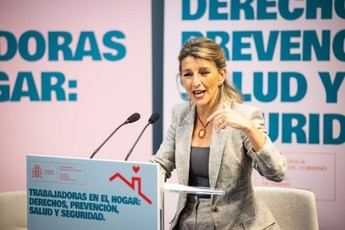 Yolanda Díaz lanza campaña contra cobros de plataformas en contratación de empleadas del hogar